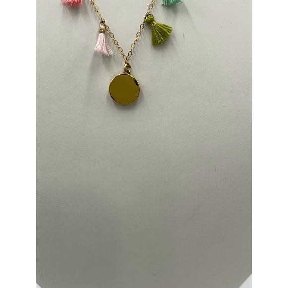 Molly Phillips Multicolor Fringe‎ Tassel Initial K Gold Tone Necklace - Picture 11 of 15